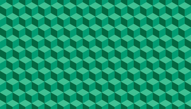 3d cube pattern green background