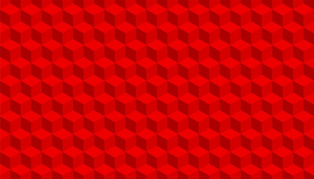 3d cube pattern red background