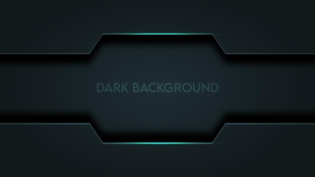 3D Dark Vector Background Green Highlight Technology Vector Background