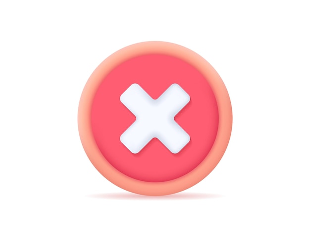 3d delete button icon realistic concept isolated vector image