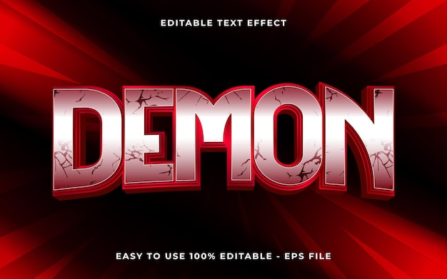 3d demon gradient scary text style effect template editable text effect