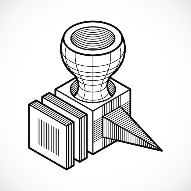 3D-design, abstrakt vektor-kubform.