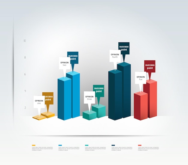 3D design graph Infographics chart