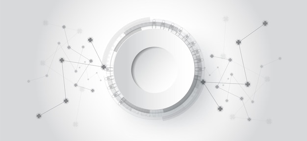 3d design paper with line circle with circuit board illustration abstract modern futuristic