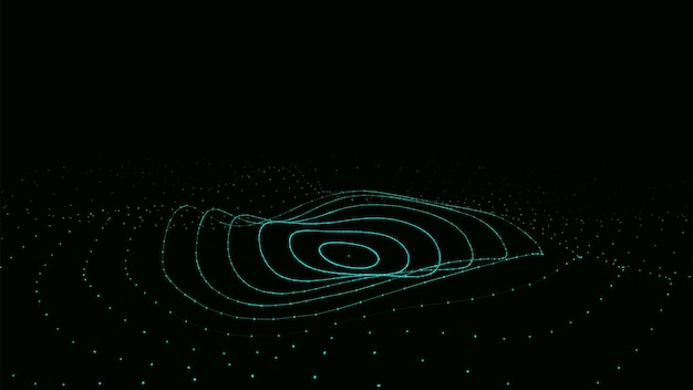 3D digital circular dynamic wave Technology smart wave Seamless flow digital structure Cyber technology background Vector illustration