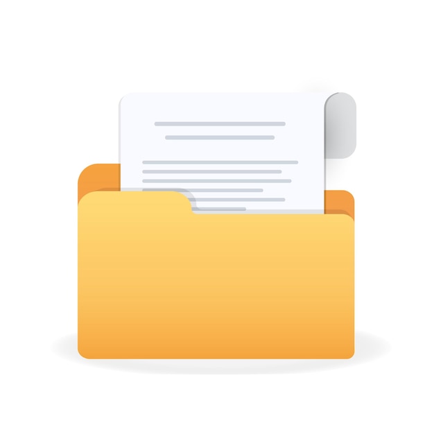 3d document folder paper files technology archive object with 3d icon