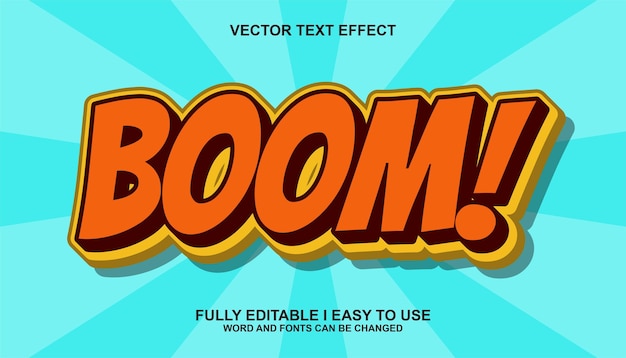 3d editable boom text effect style