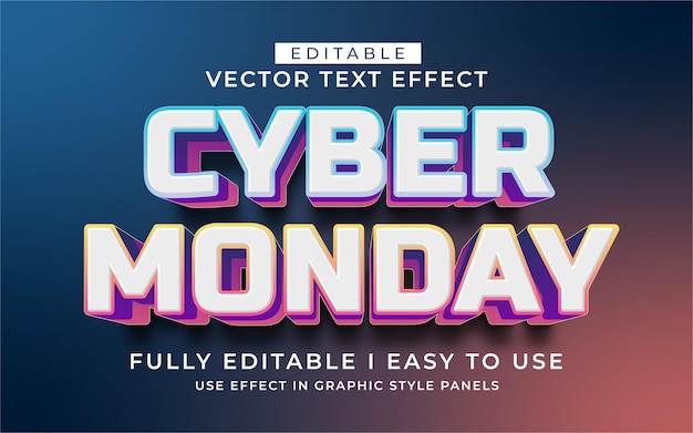 3D Editable Cyber Monday Sale Text Effect