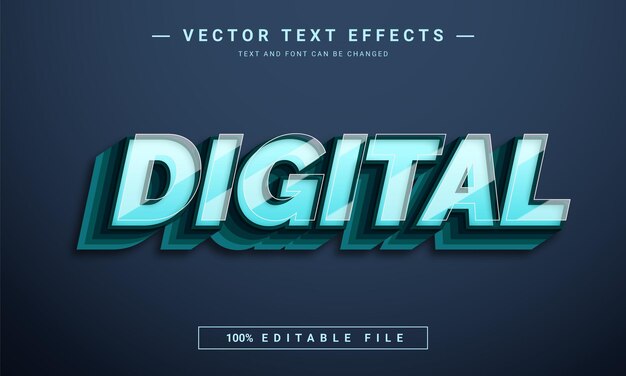 3d editable Digital text effect
