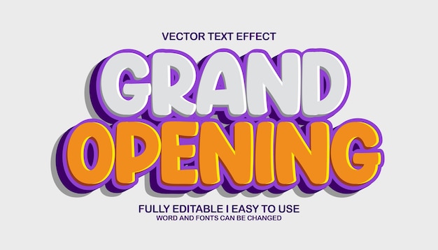 3d editable grand opening text effect title graphic style template