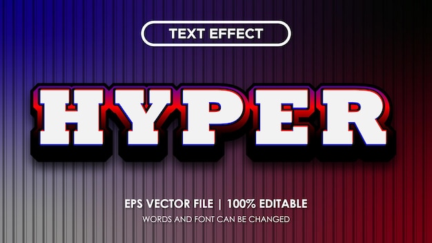 3d editable hyper text effect