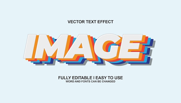 3d editable image text effect style template