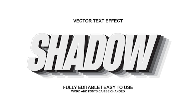 3d editable shadow text effect style template