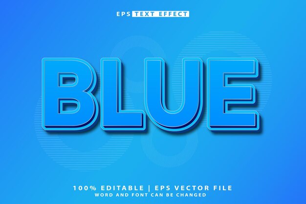 3D editable text effect in blue