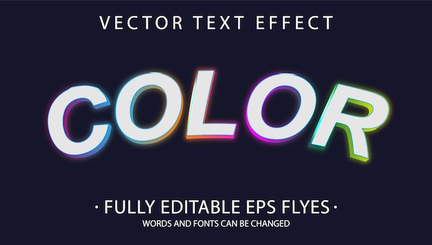 3D Editable text effect minimal font style premium vector and colourful background