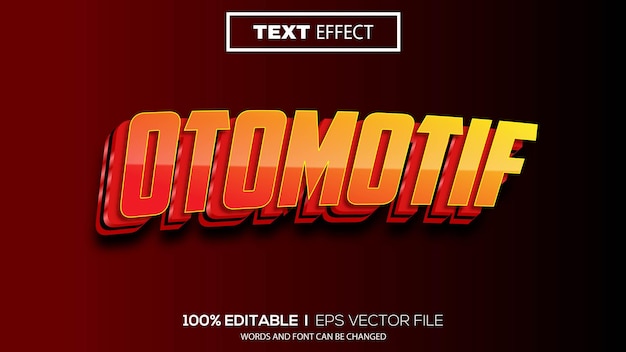 3d editable text effect otomotif theme premium vector