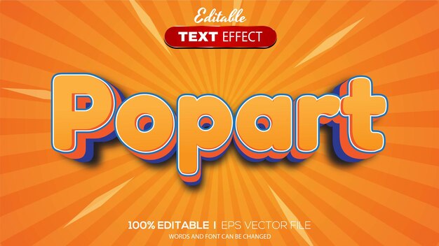 3D editable text effect pop art theme