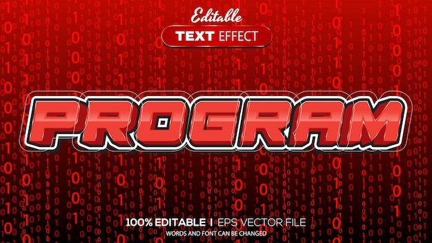 3D editable text effect program theme