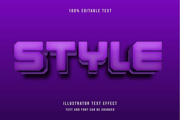 3d editable text effect purple pattern modern shadow style