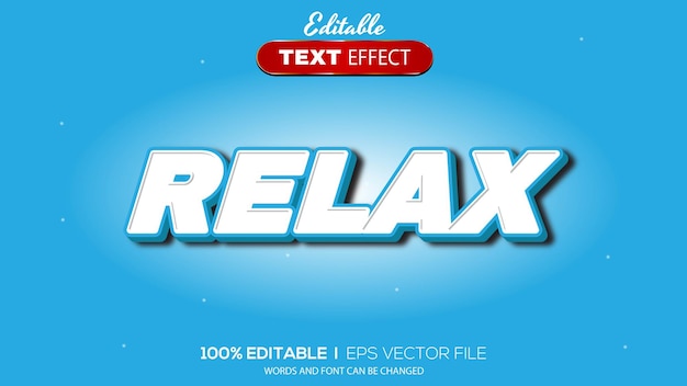 3D editable text effect relax theme
