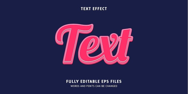 3d editable text effect vector