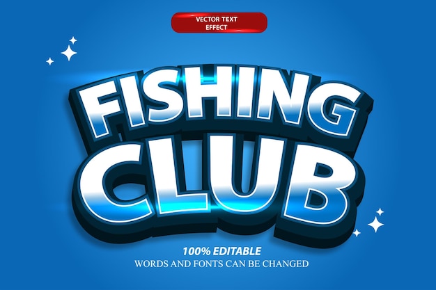 3d editable text fishing effect vector alphabet fishing logotype headline text effect