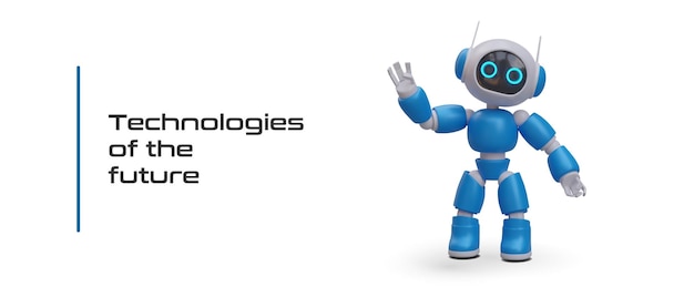 3d electronic assistant ready to help Technology of future concept