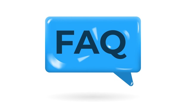 3d faq ikon i modern stil Vanlig information fråga på vit bakgrund