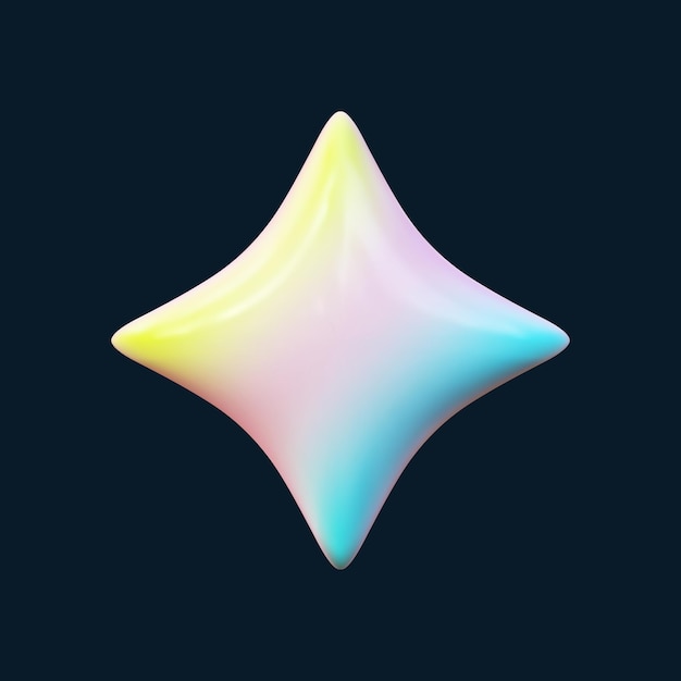 3D farverig stjerne sparkle emoji Søde skinnende stjerneformede objekter perfekte til designs med magi-tema