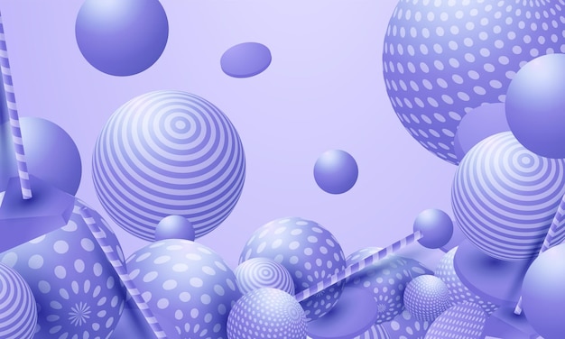 3d flowing spheres. Vector abstract illustration of multicolored bubbles or balls cluster. Modern trendy concept. Dynamic decoration element. Futuristic poster or cover design
