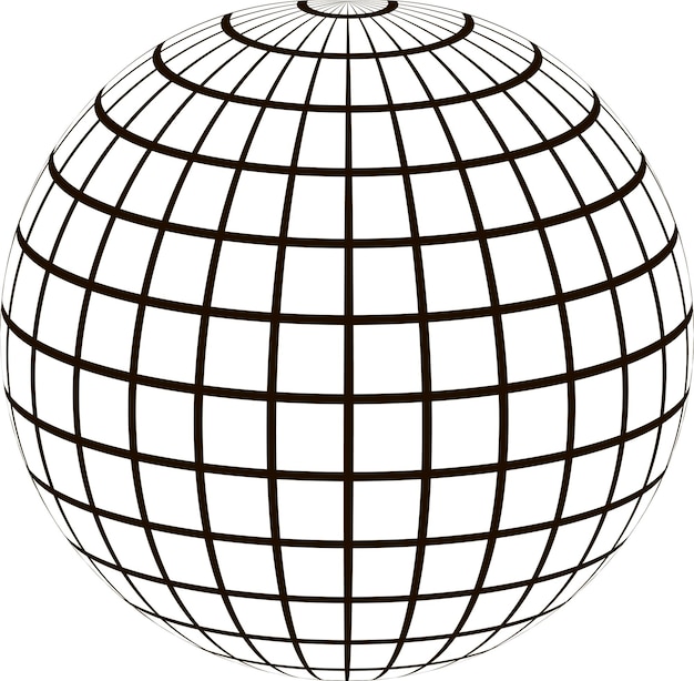 3d globe coordinate grid Meridian parallel field lines Meridian parallel