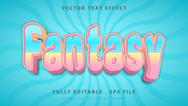3d Gradient Colorful Fantasy Editable Text Effect Design