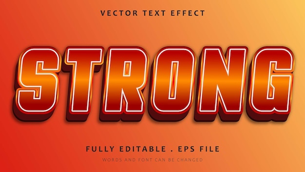 3d Gradient Modern Word Strong Editable Text Effect Template