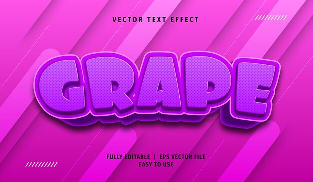 3d grape text effect, editable text style