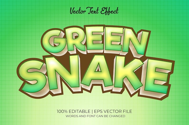 3D Green Snake Editable Text Effect
