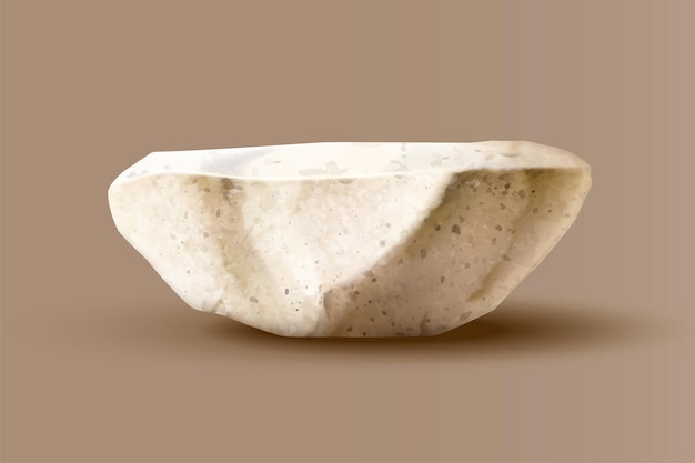 3d grey rough stone podium
