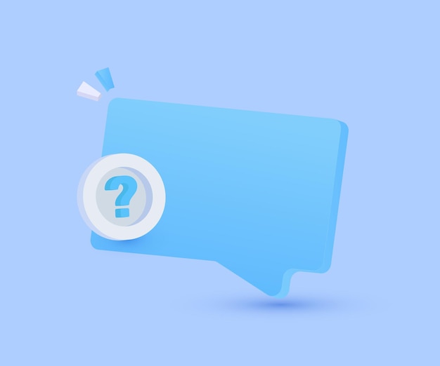 3d icon realistic message speech bubble question mark new concept vector design