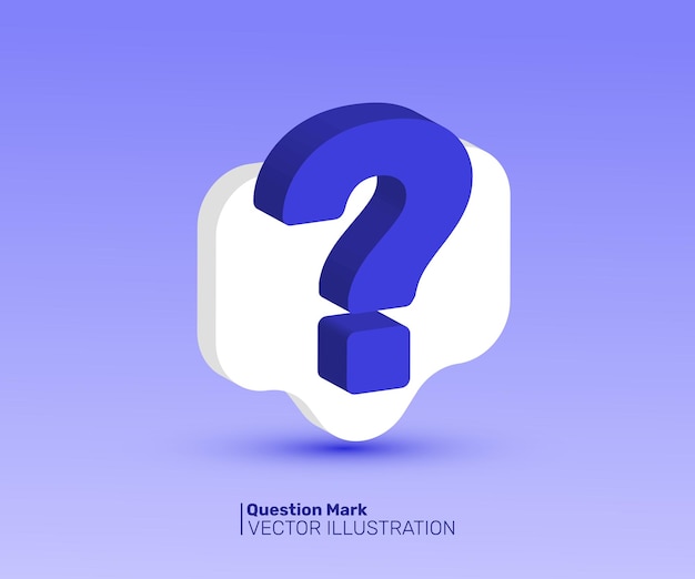 3d icon realistic question mark sign ask new concept vector design