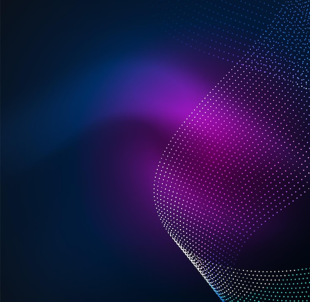 3D illuminated wave of glowing particles