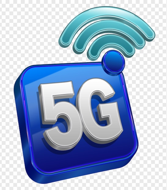 3d illustration 5G vector icon isolated