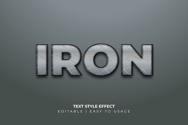 3d iron text style effect with slashed texture