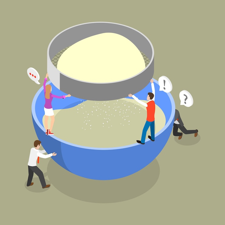Vektor 3d isometric flat vector conceptual illustration of flour sifter