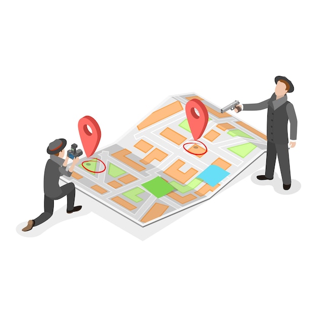 3D Isometric Flat Vector Illustration of Private Detective Crime Investigation Item 1