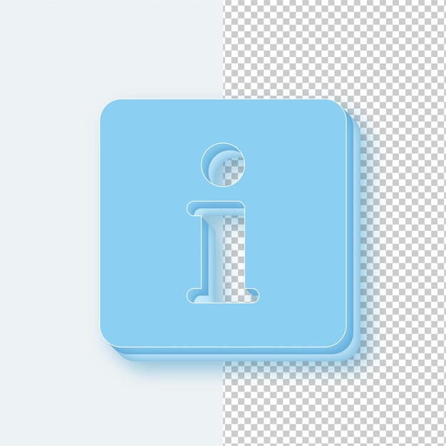 3D Light Blue Ice Tone Exclamation Mark Icon with Editable Background