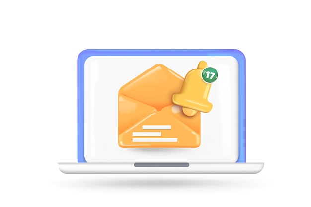 3d mail envelope icon set new messag 3d realistic vector
