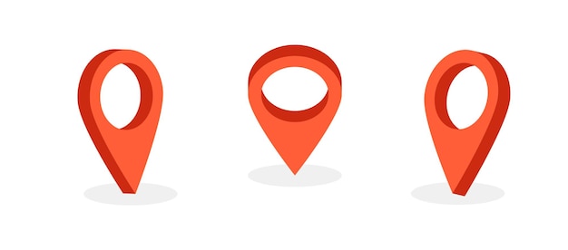 3d map pin set Isometric location marker or pointer in different positions Vector illustration
