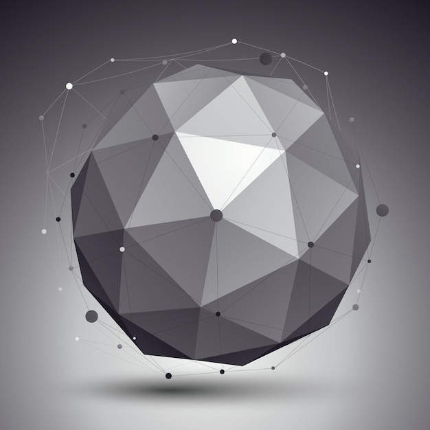 3D mesh modern stylish abstract background, origami orbital facet structure.