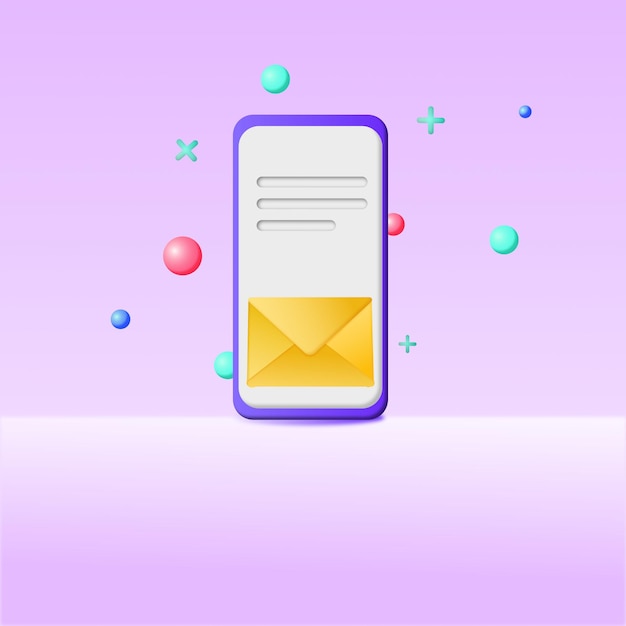 3d minimal social media with video and photo gallery on mobile phone interface optimization for banner and website