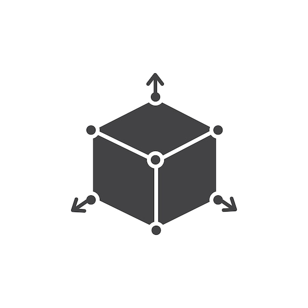 3D modeling icon Simple thin line flat symbol