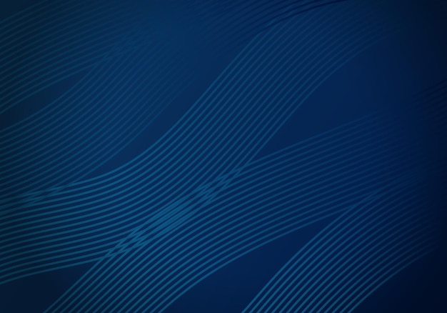 3D Modern Wave Curve Abstract Presentation Dark Blue Background with Copy Space